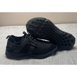 Hey Dude Womens Mistral Total Black Lightweight Sneakers Lace Up Size 7 Washable